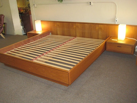 Teak and Rosewood Platform Bed