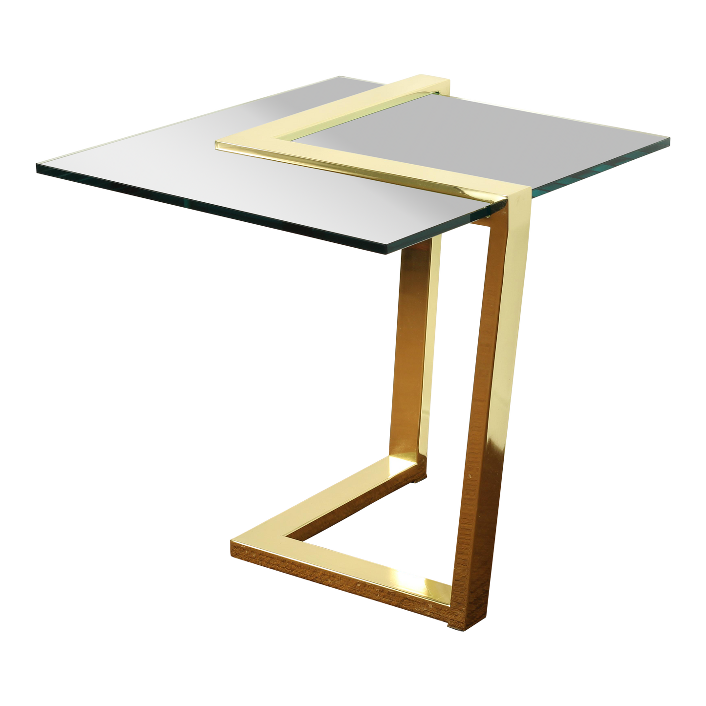 Vintage Brass Cantilever Side Table by DIA