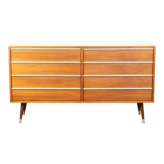 1950s John Keal for Brown Saltman Lowboy 8-Drawer Dresser