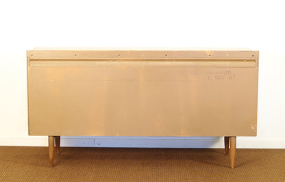 1960s Broyhill Sculptra "Double Dresser" Walnut Lowboy Dresser