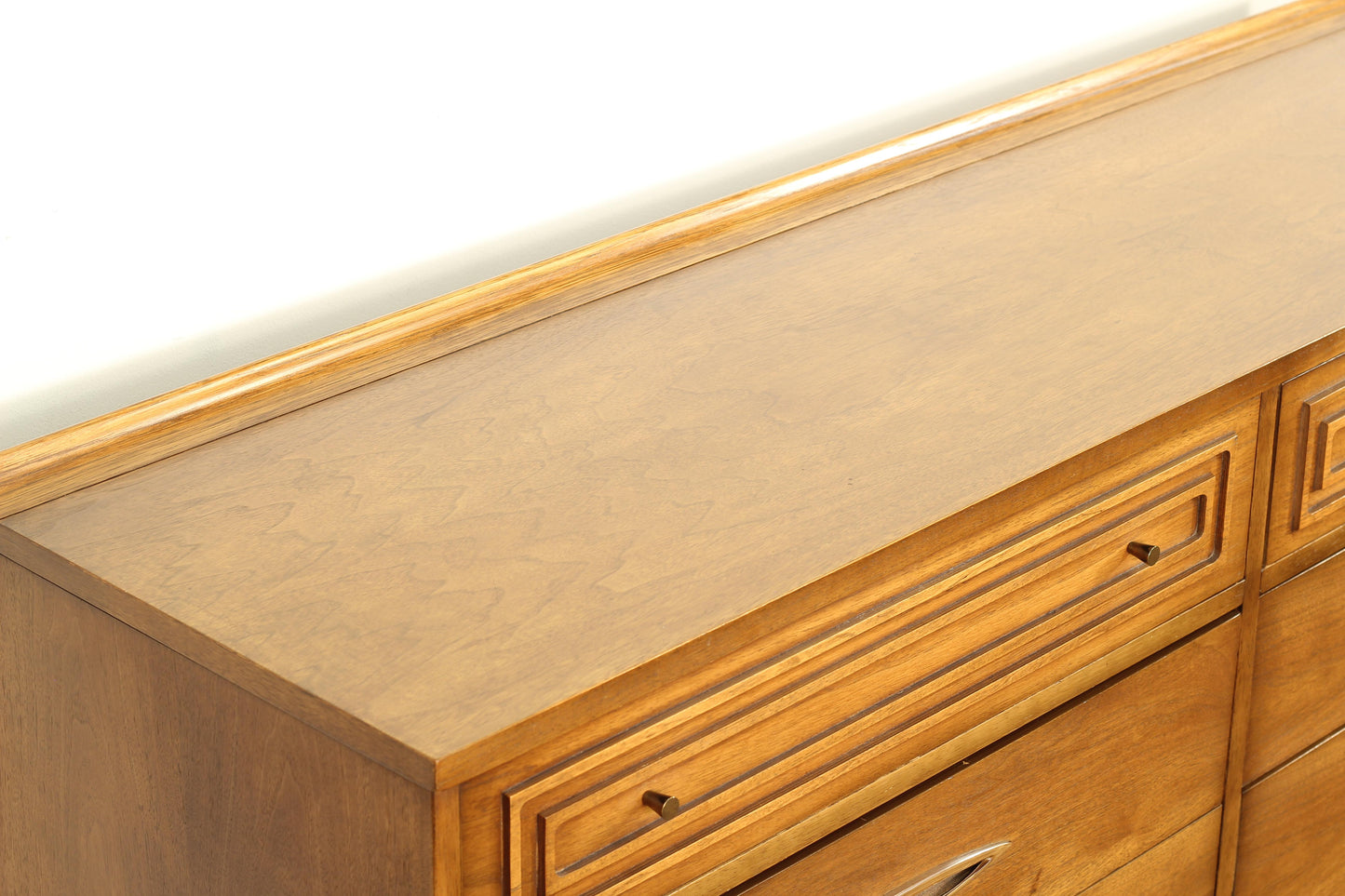 1960s Broyhill Sculptra "Double Dresser" Walnut Lowboy Dresser