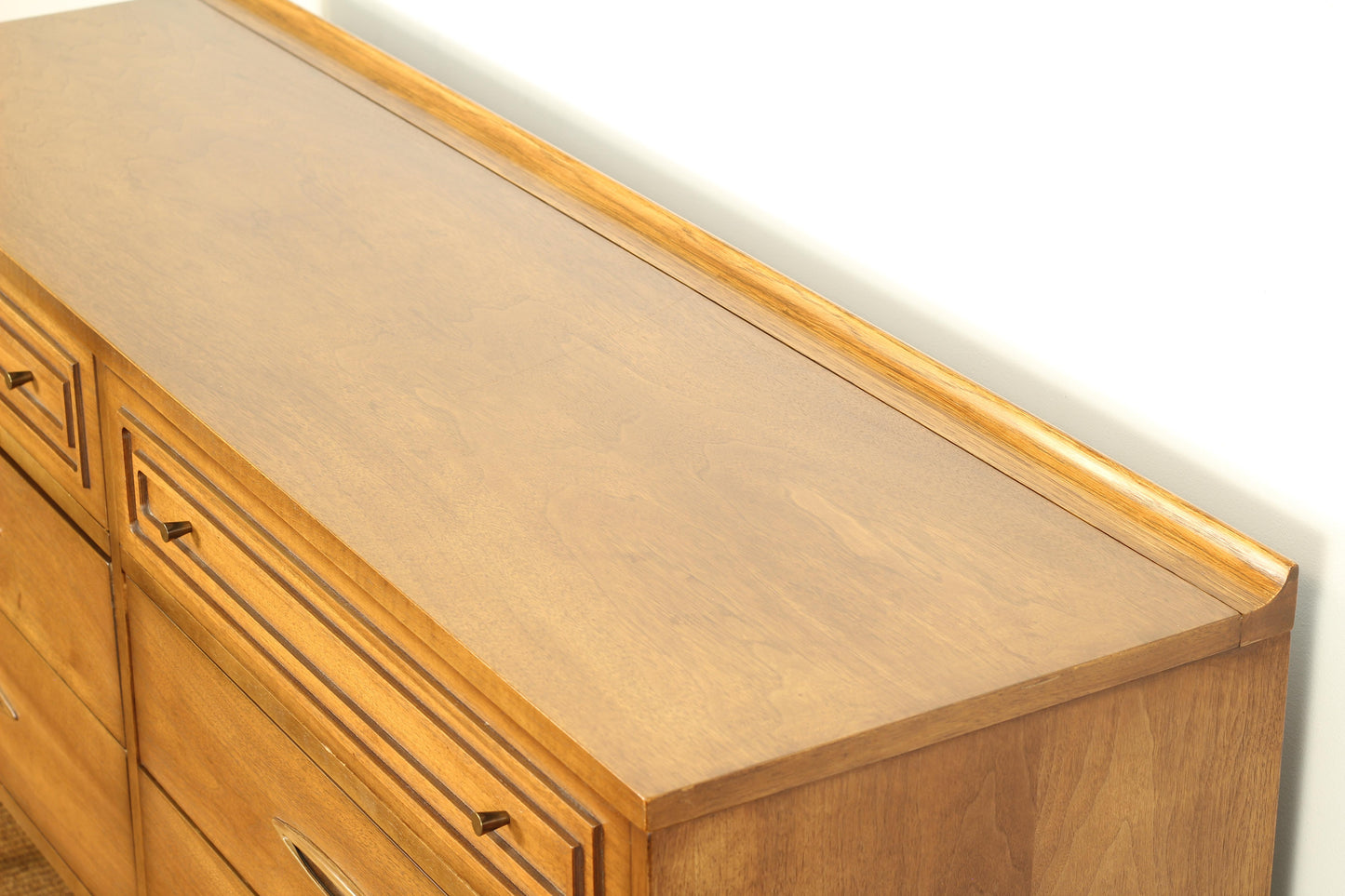 1960s Broyhill Sculptra "Double Dresser" Walnut Lowboy Dresser