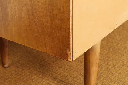 1960s Broyhill Sculptra "Double Dresser" Walnut Lowboy Dresser