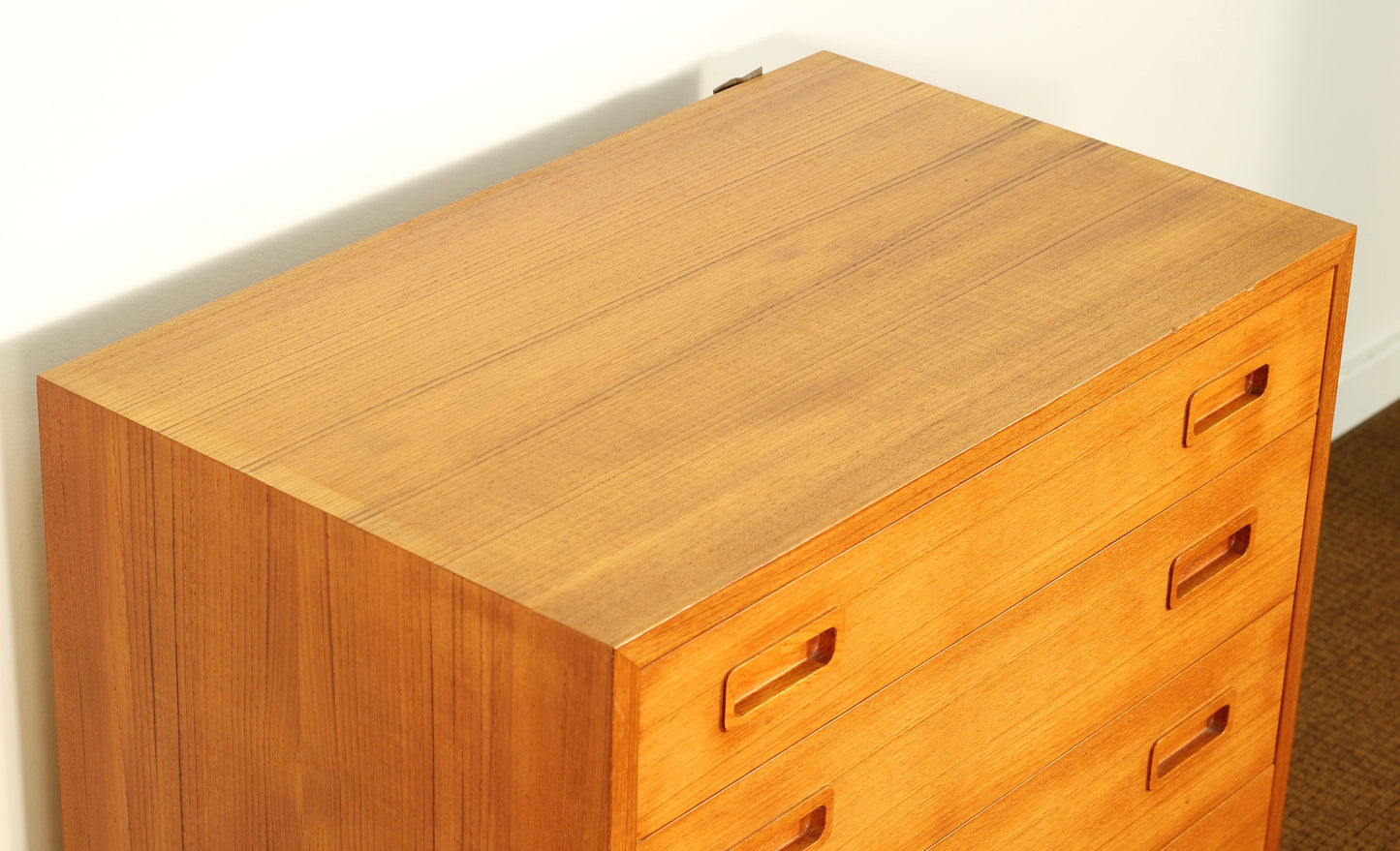 1960s Danish Teak 4-Drawer Cabinet with Bookshelf by Hundevad Møbelfabrik