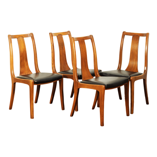 1960s Mid-Century Walnut Dining Chairs- Set of 4