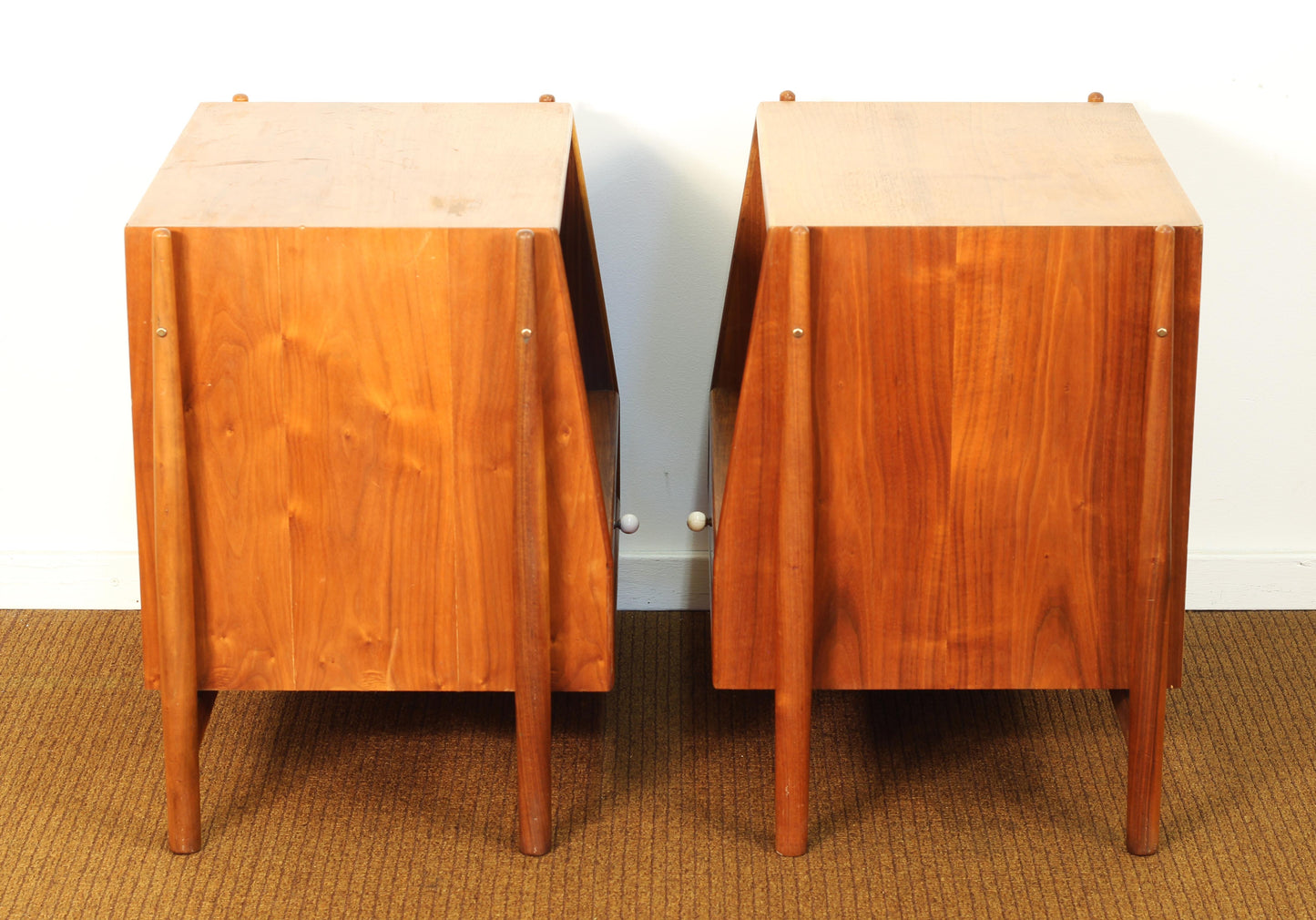 1960s Pair Drexel Declaration Model 801-612 Walnut Nightstands