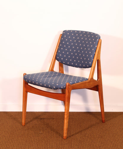 1960s Set Eight Arne Vodder "Ella" Danish Teak Dining Chairs