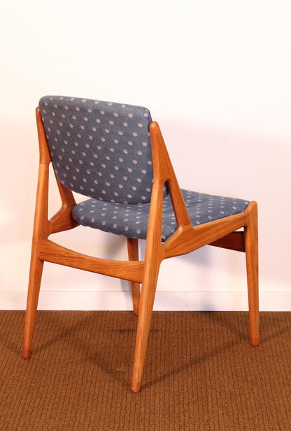 1960s Set Eight Arne Vodder "Ella" Danish Teak Dining Chairs