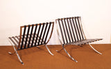 2000s Pair of Barcelona Chairs by Mies Van Der Rohe for Knoll