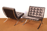 2000s Pair of Barcelona Chairs by Mies Van Der Rohe for Knoll