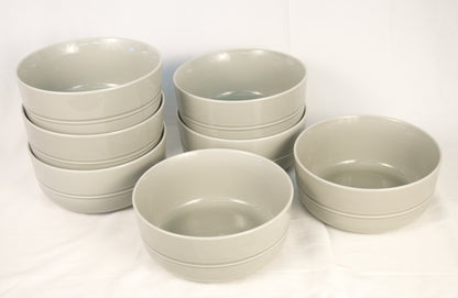 Set 7 Crate & Barrel Light Gray Hue Cereal Soup Bowls by Aaron Probyn