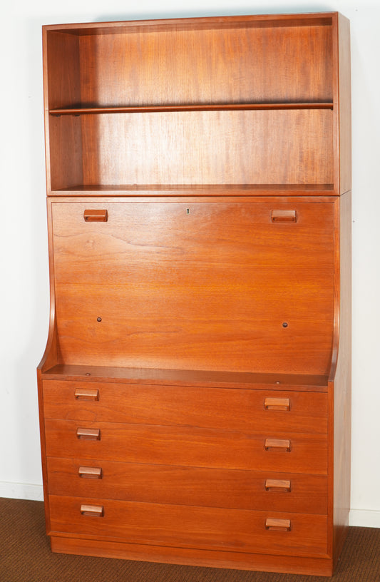 Borge Mogensen for Soborg Danish Teak Secretary & Bookshelf