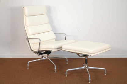Eames Aluminum Group Soft Pad High Back Lounge Chair and Ottoman Herman Miller 4 Pad