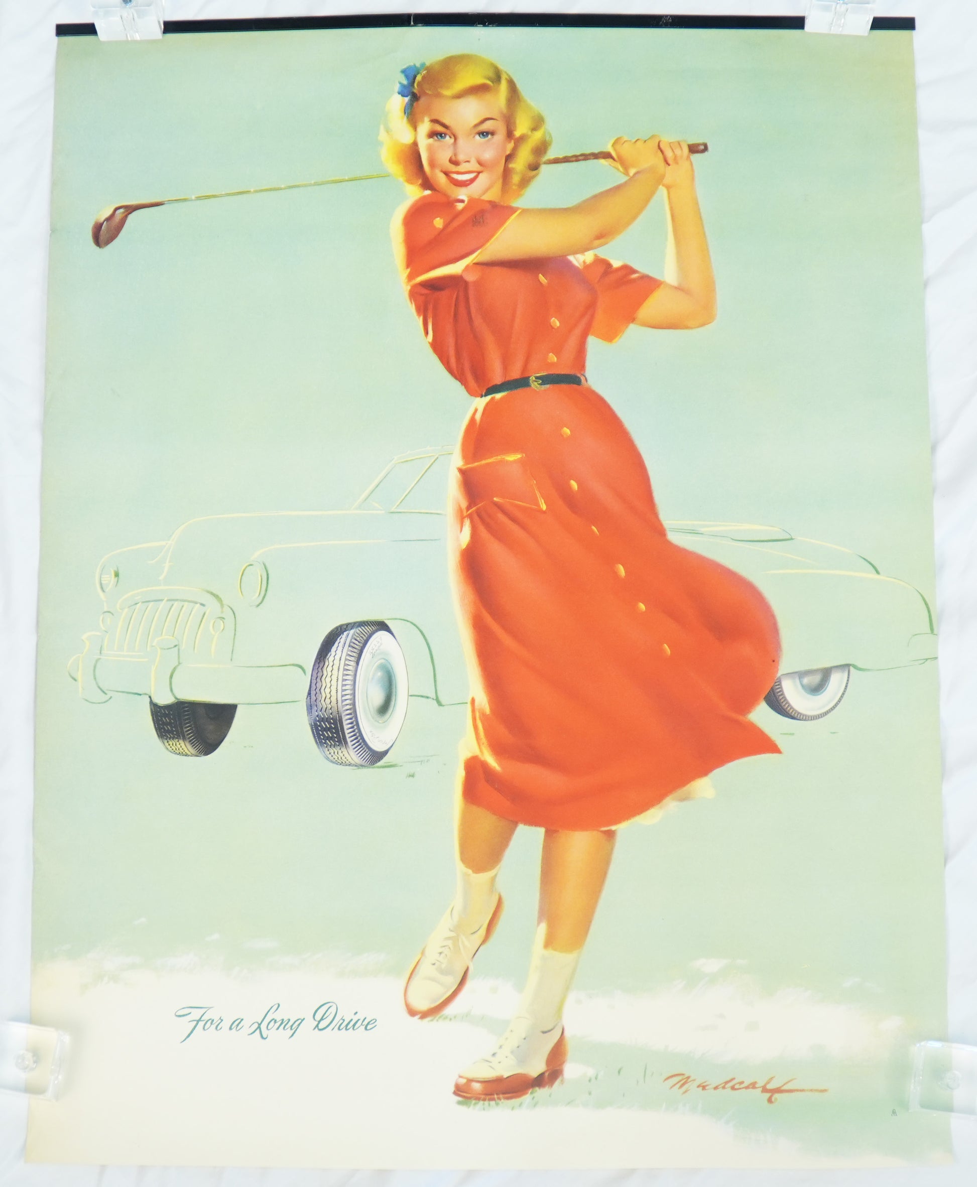 Bill Medcalf 16 bill-medcalf-16-x-21-1-4-for-a-long-drive-pinup-calendar-print-kel-metro-eclectic