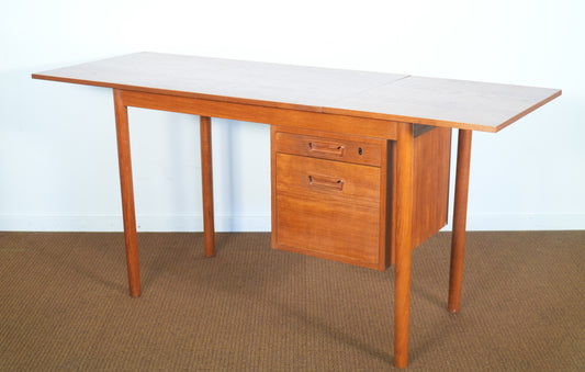 Danish Teak Mid Century Sliding Top Desk by Skodborg Mobelfabrik