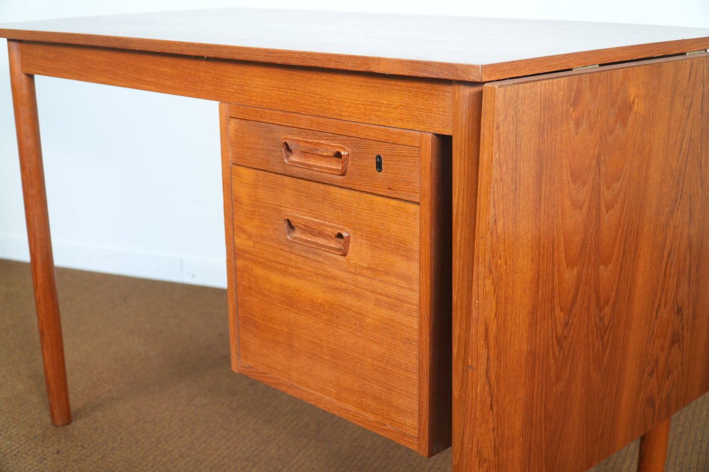 Danish Teak Mid Century Sliding Top Desk by Skodborg Mobelfabrik