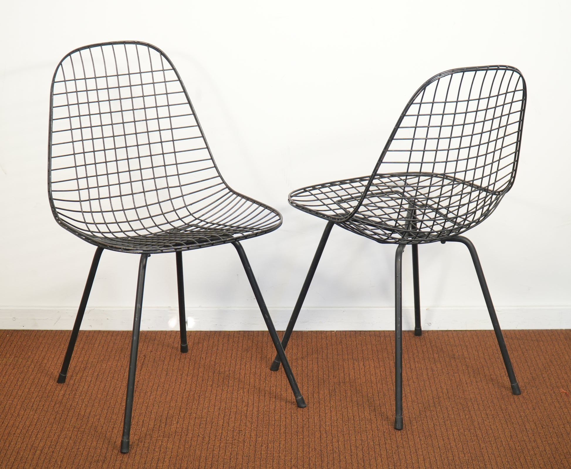Pair Early 1951 Herman Miller Eames DKX Chairs 1st Generation