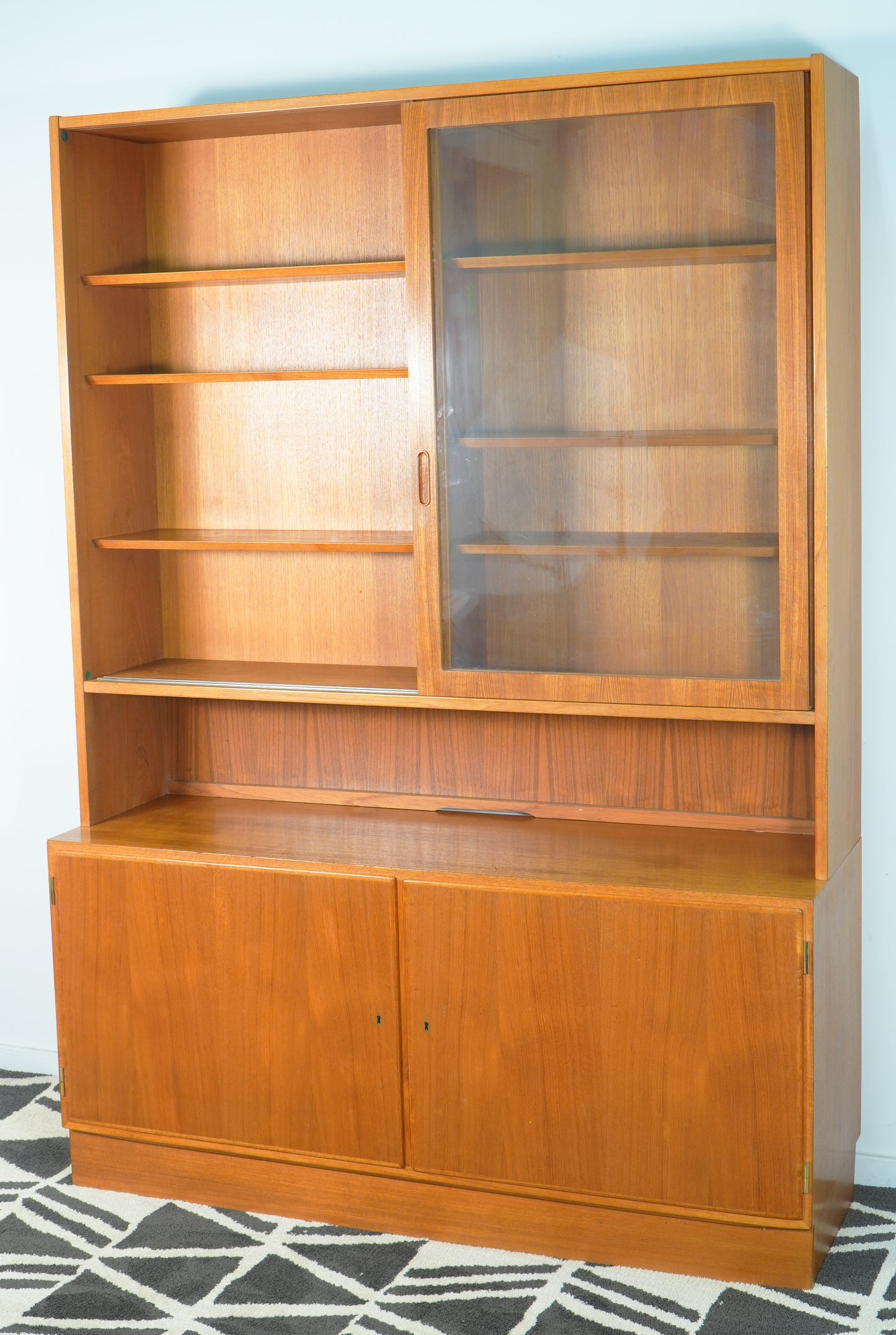 Danish Teak Buffet and Hutch Vitrine by Poul Hundevad