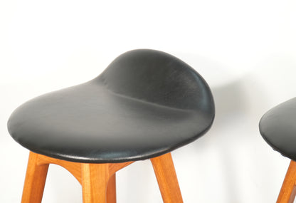 Pair Erik Buch Teak and Rosewood Model OD-61 Bar Stools