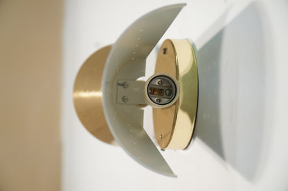 Moe Light Vintage Brass Bowtie Dual Cone Sconce Mid-Century 50s 60s Atomic