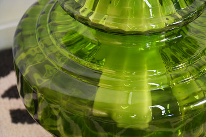 1970s Green Glass Table Floor Lamp by EF & EF Industries Hollywood Regency