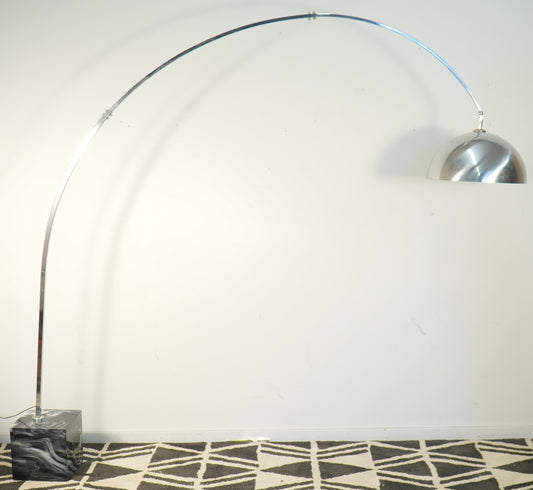 Mid-Century Chrome Italian Arc Lamp