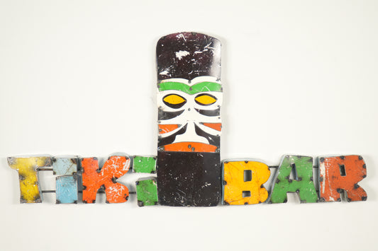 Rustic Colorful Tiki Bar Sign Welded Metal