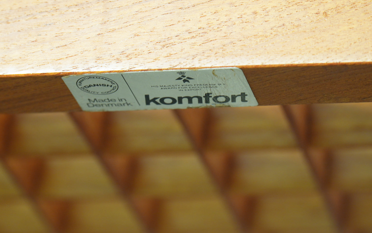 1970s Danish Solid Teak Grid Coffee Table by Komfort