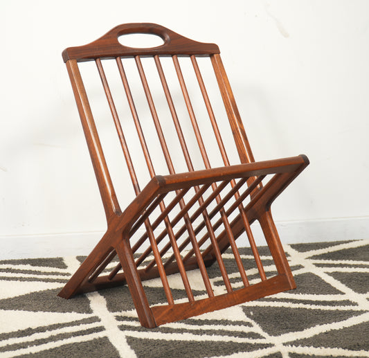 Arthur Umanoff Soild Walnut Magazine Rack