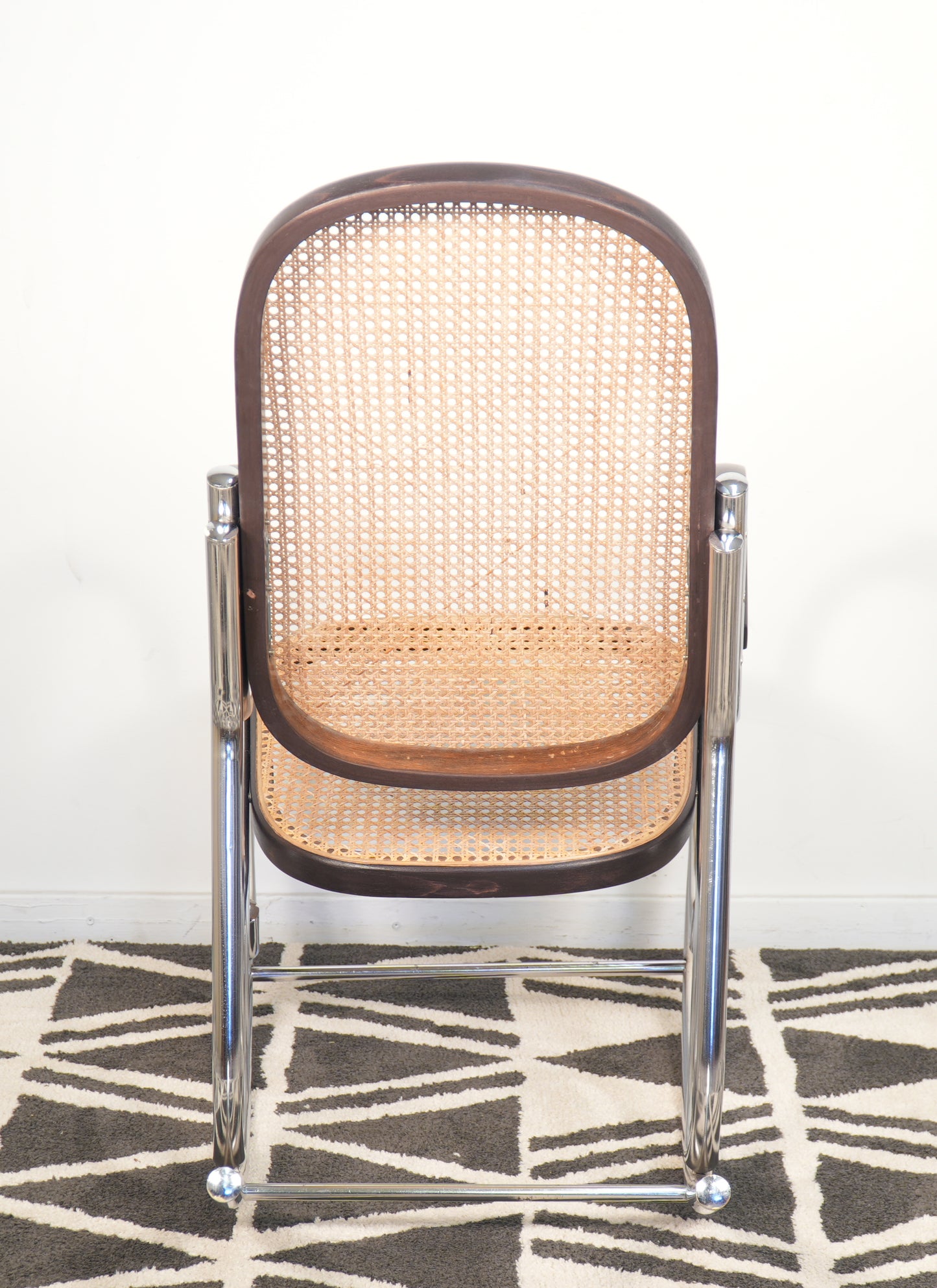 Marcel Breuer Inspired Bauhaus Cane Tubular Chrome Rocker