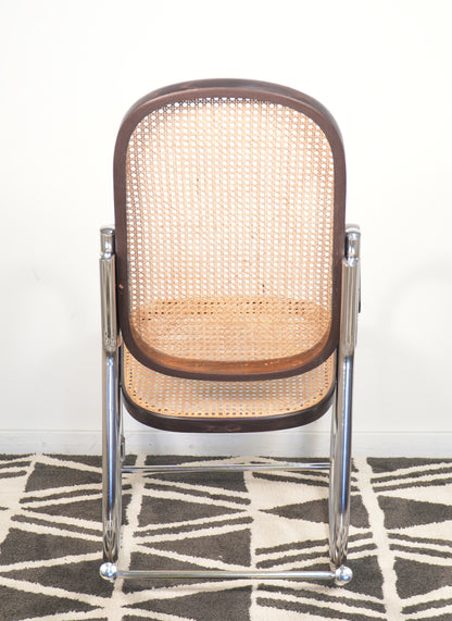 Marcel Breuer Inspired Bauhaus Cane Tubular Chrome Rocker