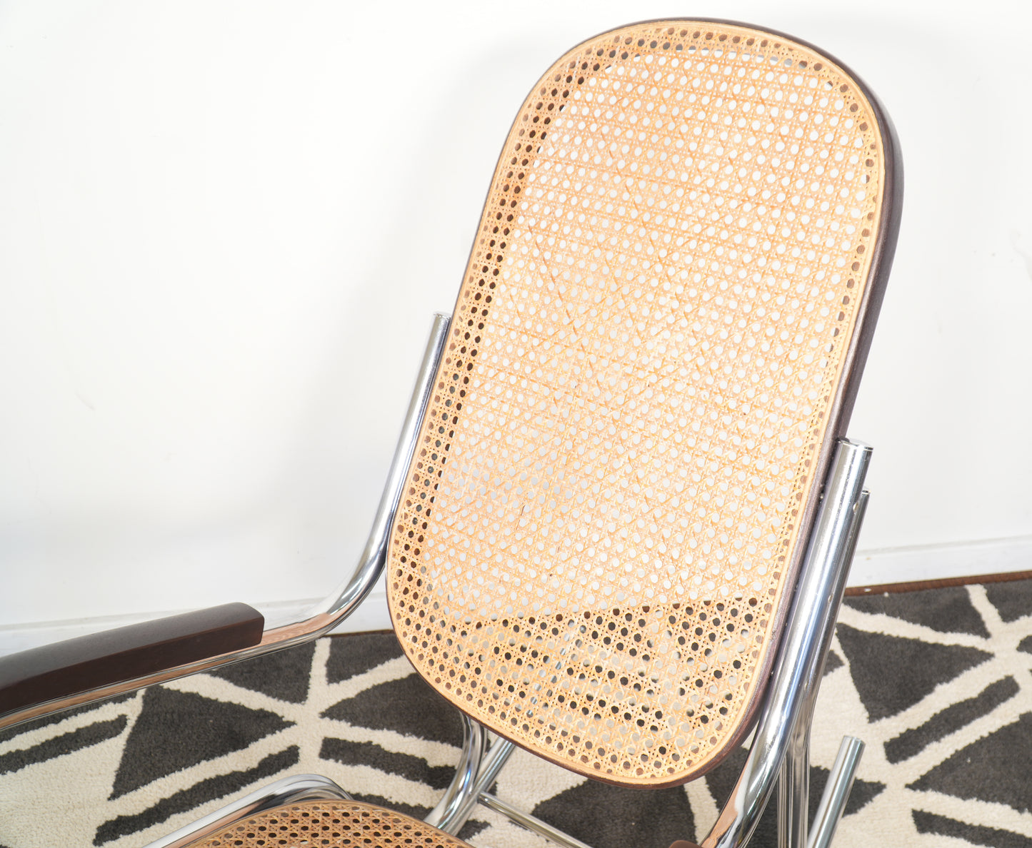 Marcel Breuer Inspired Bauhaus Cane Tubular Chrome Rocker