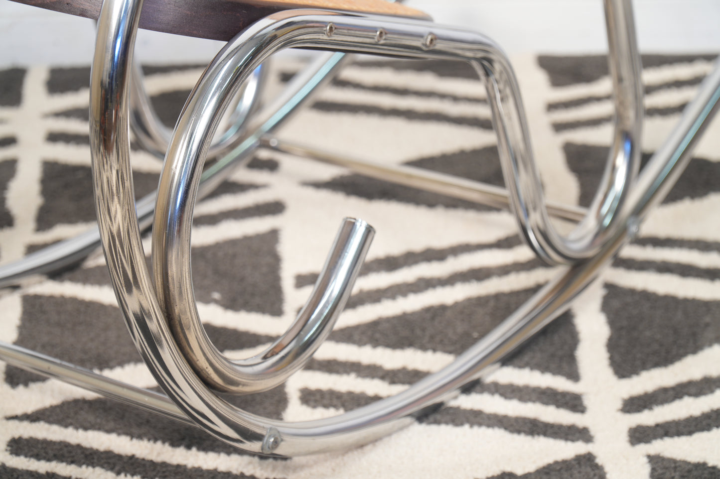 Marcel Breuer Inspired Bauhaus Cane Tubular Chrome Rocker
