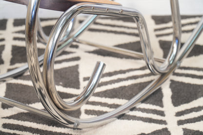 Marcel Breuer Inspired Bauhaus Cane Tubular Chrome Rocker