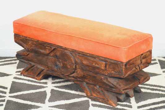 Witco Bench Mid Century Tiki Carved Wood
