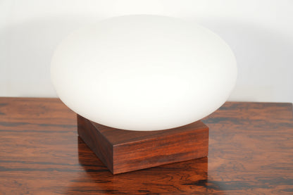 Mid Century Laurel Mushroom Table Lamp Walnut Base