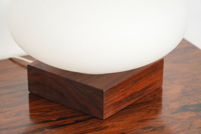 Mid Century Laurel Mushroom Table Lamp Walnut Base