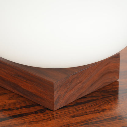 Mid Century Laurel Mushroom Table Lamp Walnut Base