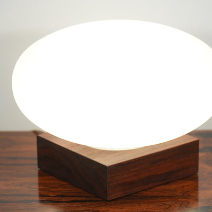 Mid Century Laurel Mushroom Table Lamp Walnut Base