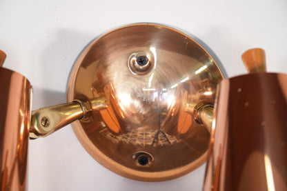 Vintage Copper Dual Wall Mounted Cone Light Sconce by Progress MFG. Co.
