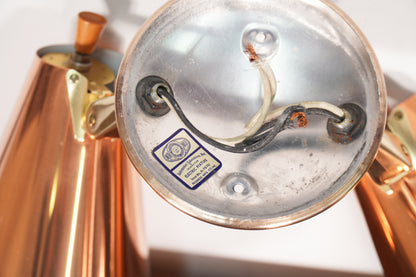 Vintage Copper Dual Wall Mounted Cone Light Sconce by Progress MFG. Co.