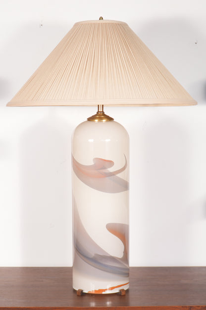 Cylindrical Hand-Blown Glass Table Lamp by Glasslight Studio