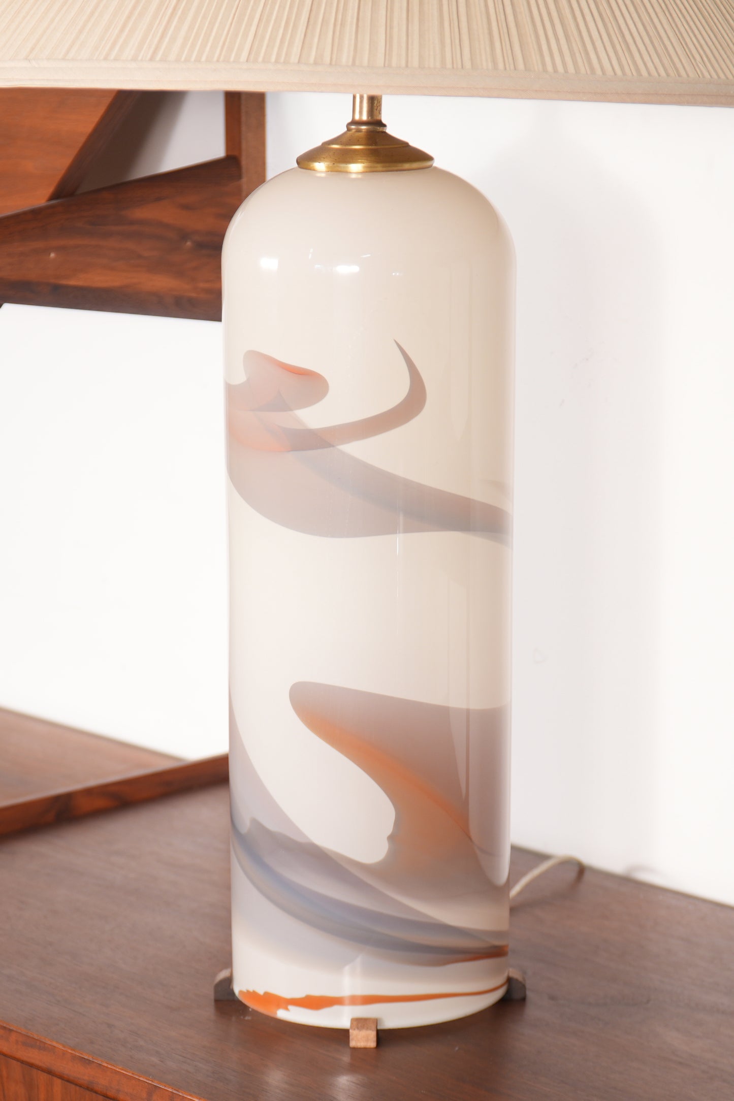 Cylindrical Hand-Blown Glass Table Lamp by Glasslight Studio