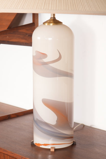 Cylindrical Hand-Blown Glass Table Lamp by Glasslight Studio