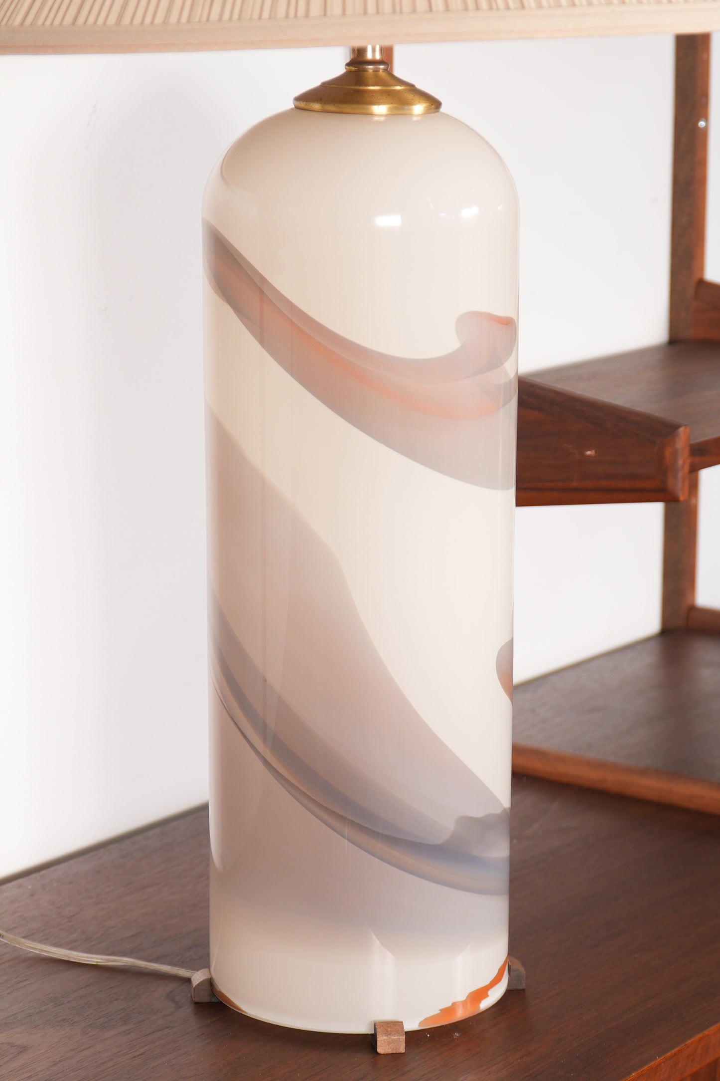 Cylindrical Hand-Blown Glass Table Lamp by Glasslight Studio