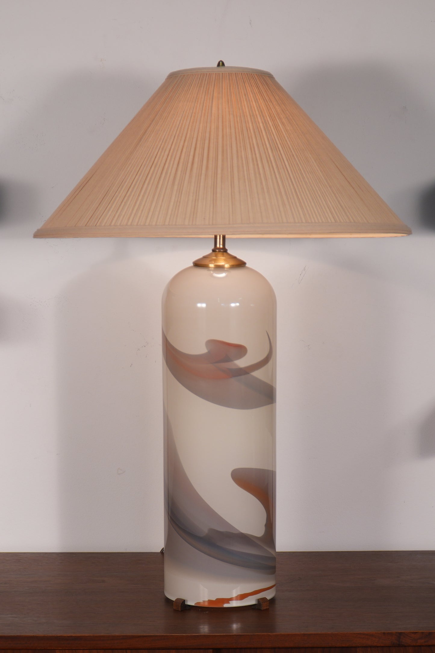 Cylindrical Hand-Blown Glass Table Lamp by Glasslight Studio