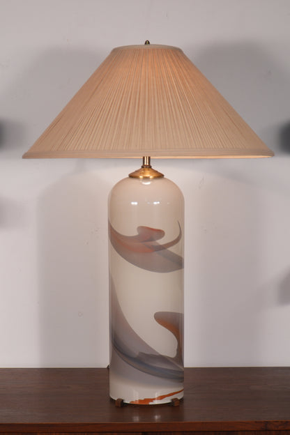 Cylindrical Hand-Blown Glass Table Lamp by Glasslight Studio