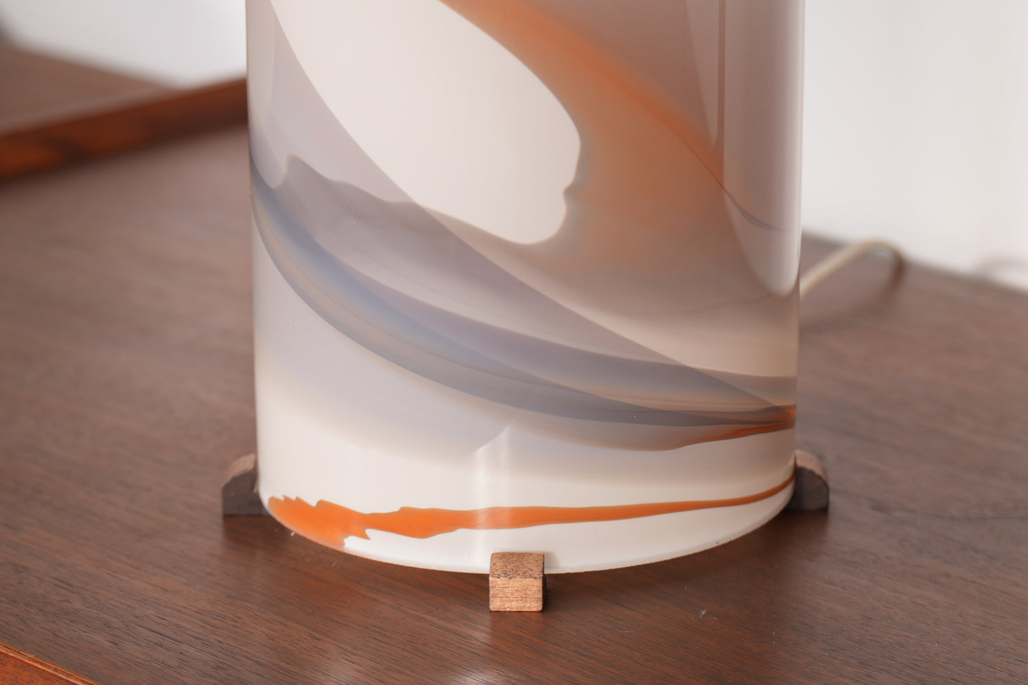 Cylindrical Hand-Blown Glass Table Lamp by Glasslight Studio