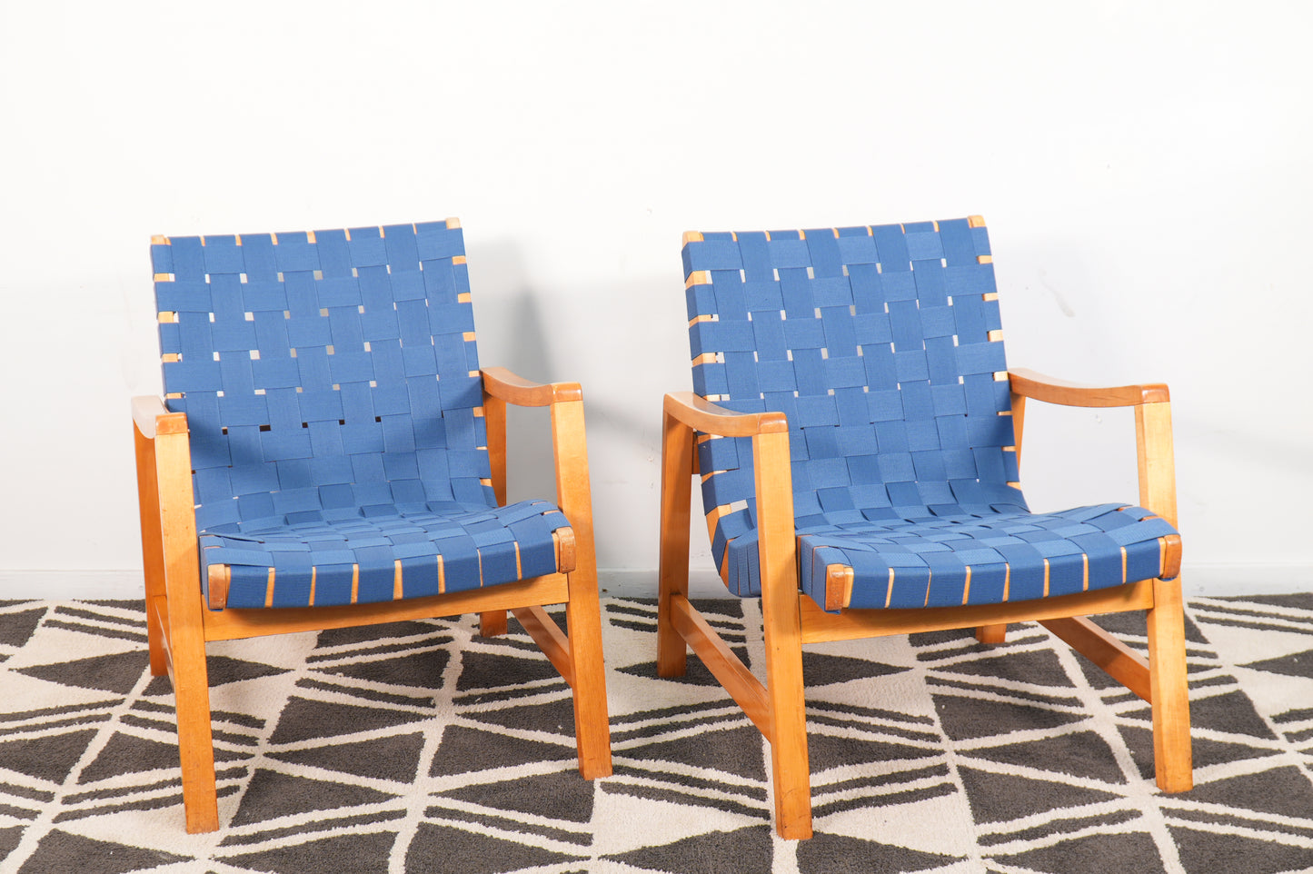 Pair Jens Risom for Knoll 652W Armchairs 1946