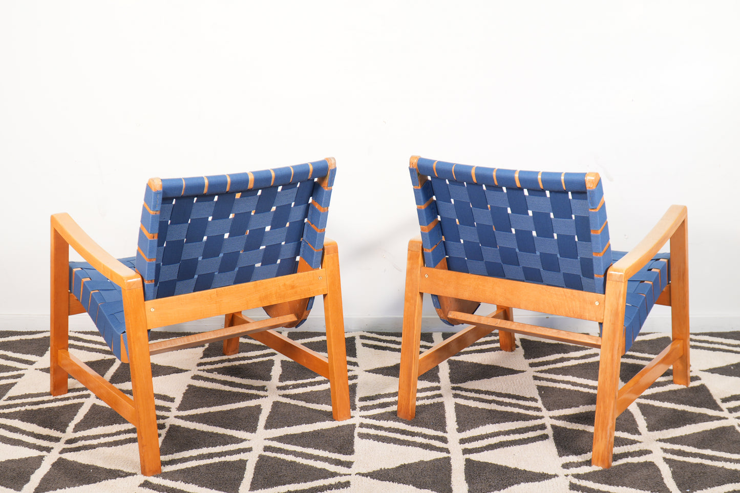 Pair Jens Risom for Knoll 652W Armchairs 1946